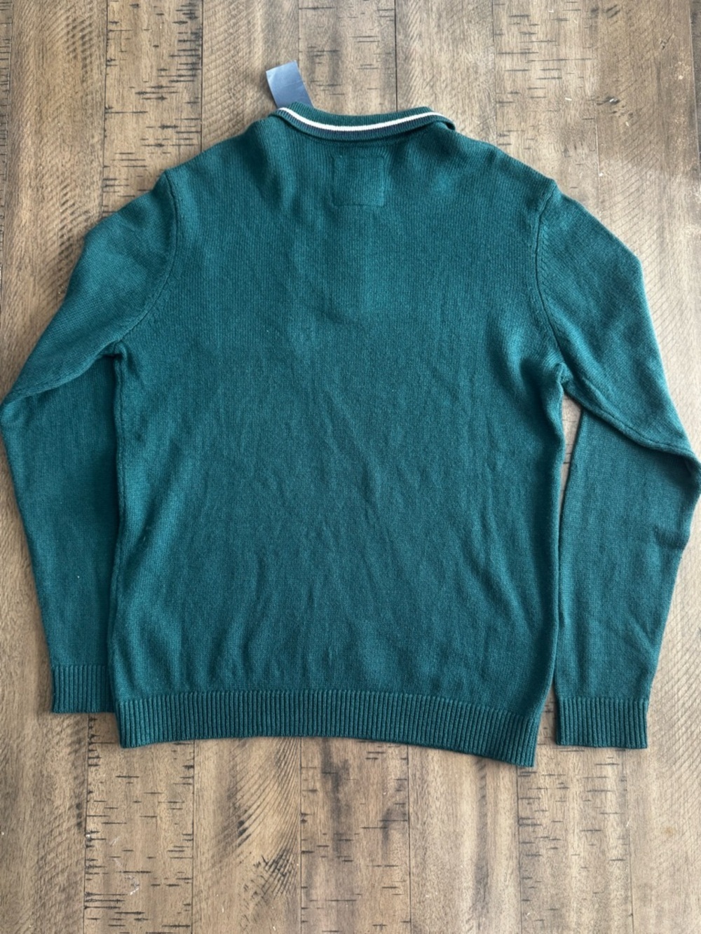abercrombie kids teal long sleeve knit polo with contrast trim - Picture 2 of 9